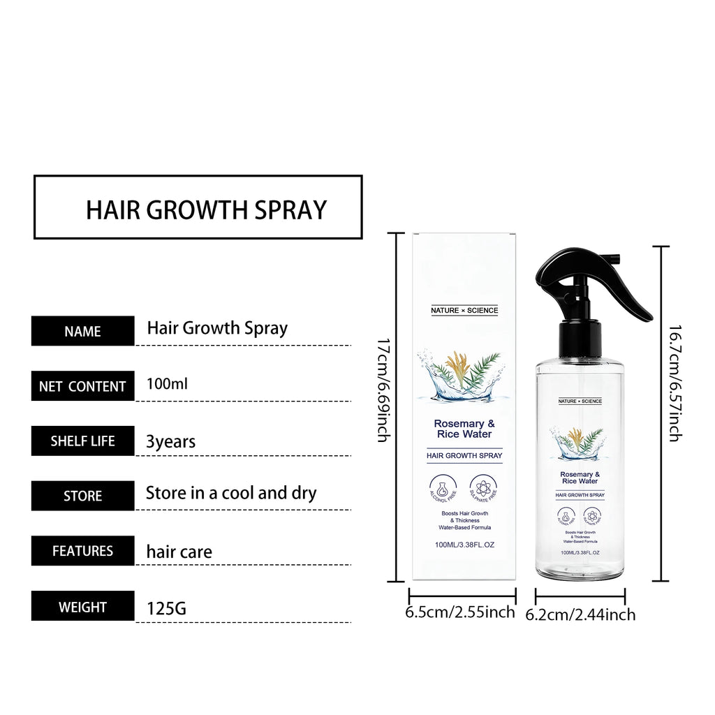 Rosemary & Rice Water Hair Spray Nourishing Hair Roots Repair Dry Hair Improving Smoothness Fragrance Soothing Hair Care Spray