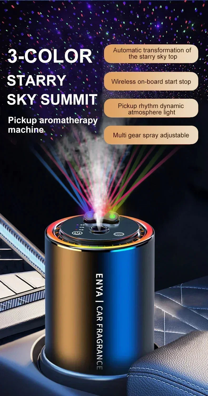 Three-color aromatherapy car long-lasting spray diffusion inside a variety of fragrance pickup atmosphere lamp car full of stars
