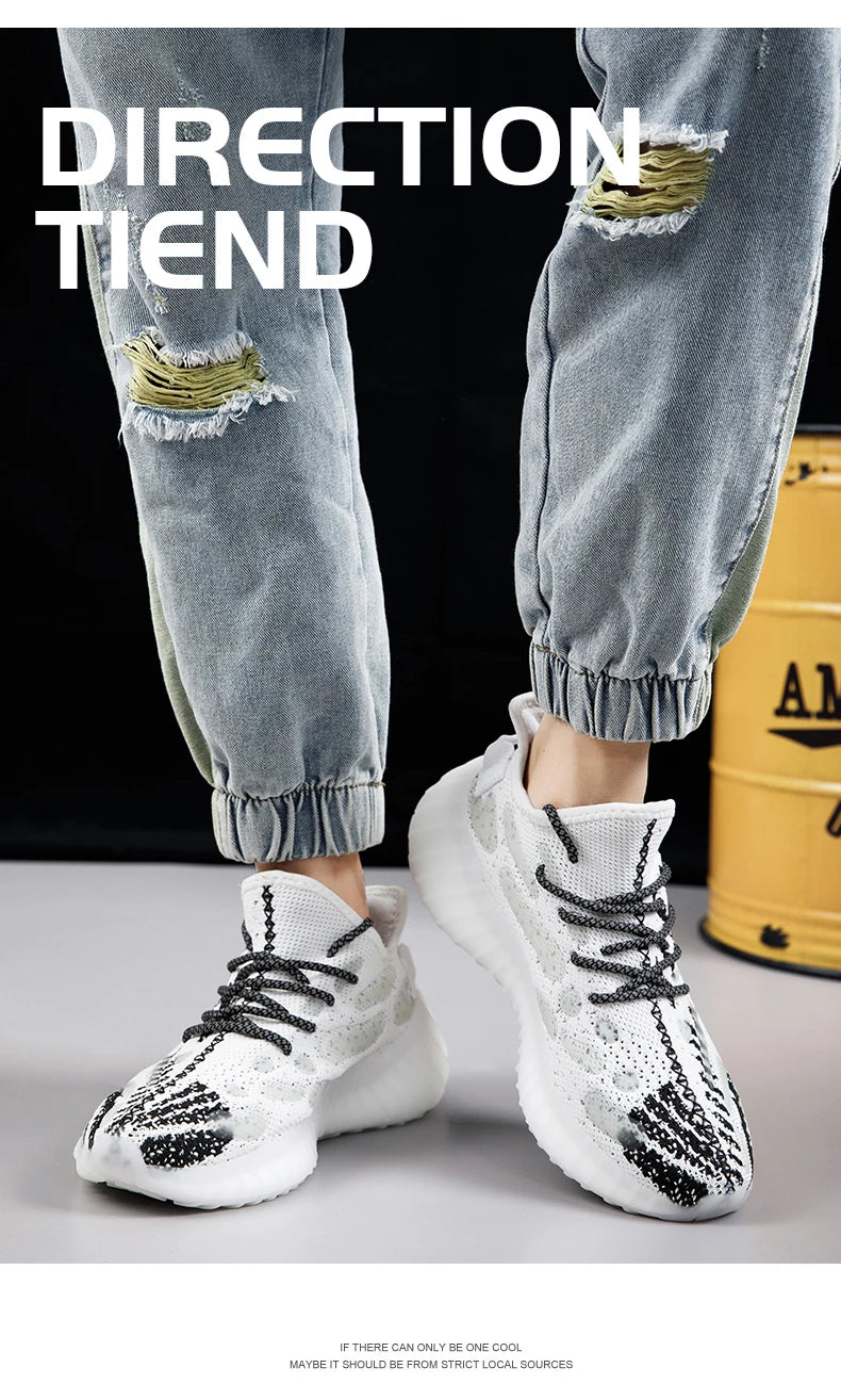 New Autumn-style Boyfriend Mesh Shoes, Breathable Casual Sports Shoes, Popcorn Sole Lightweight Running Shoes