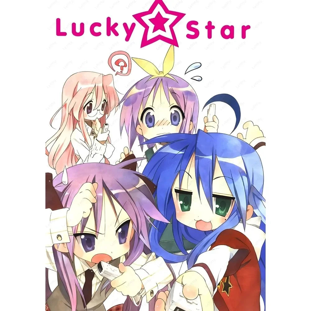 Anime Lucky Star Poster Fancy Wall Art Poster Canvas Printing Bedroom Office  Home Living Bed Room Bar Aesthetic Decor Gift