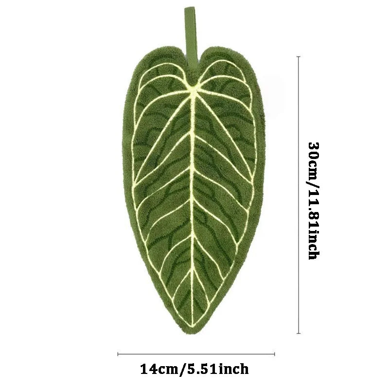 Plant Towels Ultra-Absorbent Quick-Dry Bathroom & Kitchen Towel - Tropical Leaf Design Hand/Thumb Towel with Hanging Loop