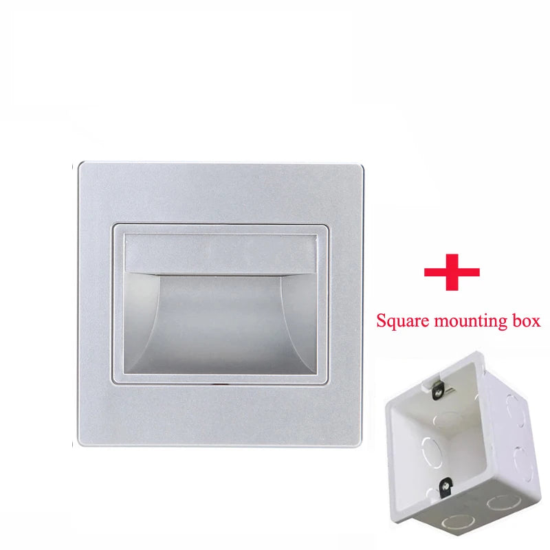 LED Step Light 1.5w Indoor Stair Lamp Wall Corner Night Lights Square Staircase Lamps For Villa Hotel Pathway Lobby Stairway