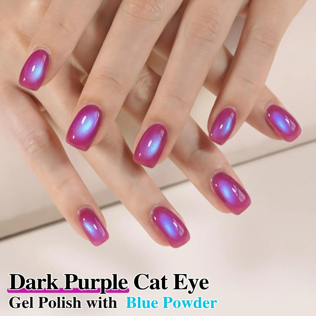 HL Jelly Glass Cat Eye Gel Polish 15MLHolographic Glitter Shimmer Translucent Sheer Color Magnetic Nail Polish Salon DIY at Home