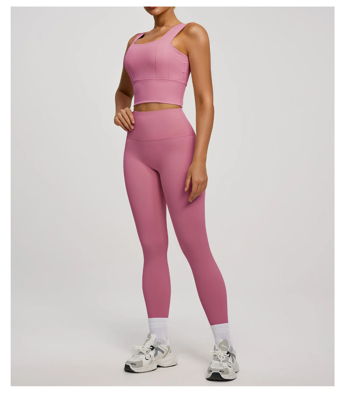 Solid Color Bra, Trousers, Yoga Suit, Tight and Thin, Nude Running Sports and Fitness Clothes