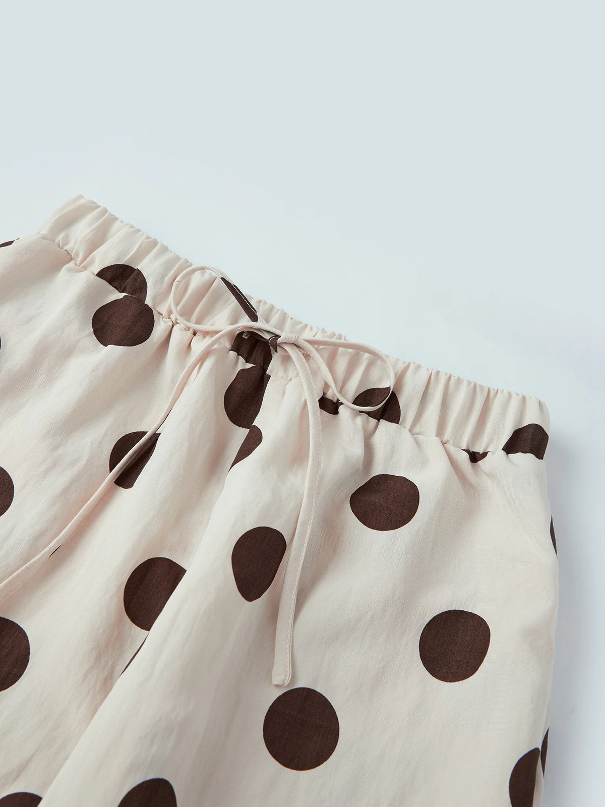 Women Y2K Retro Polka Dot Pants Lace Hem Elastic High Waist Drawstring Loose Fit Trousers Sweet French Style Vacation Bottoms