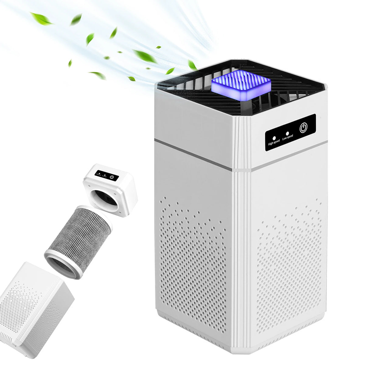 Adjustable Odor Eliminator 3 Modes Household Silent Purifiers Intelligent Indoor Negative Ion Purifier for Home Bedroom Pet Room