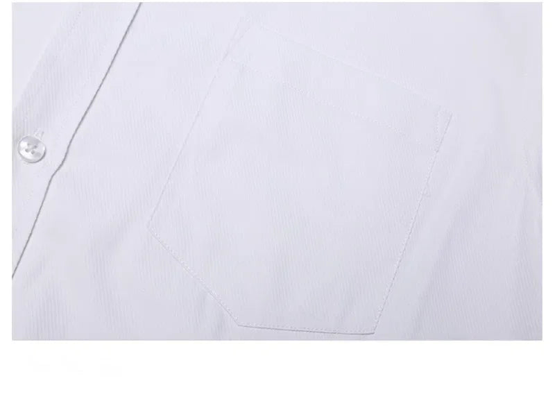 Plus Size 11XL 10XL Men's Business Shirt Casual Short Sleeve Summer Versatile Black-White Twill Plain Basic Social Formal 155KG