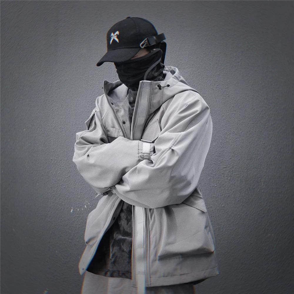11 BYBB'S DARK 2025 Tactical Jackets Hooded Windbreaker Mens Cargo Function Jacket Fashion Coats Outwear Techwear Streetwear  ﻿