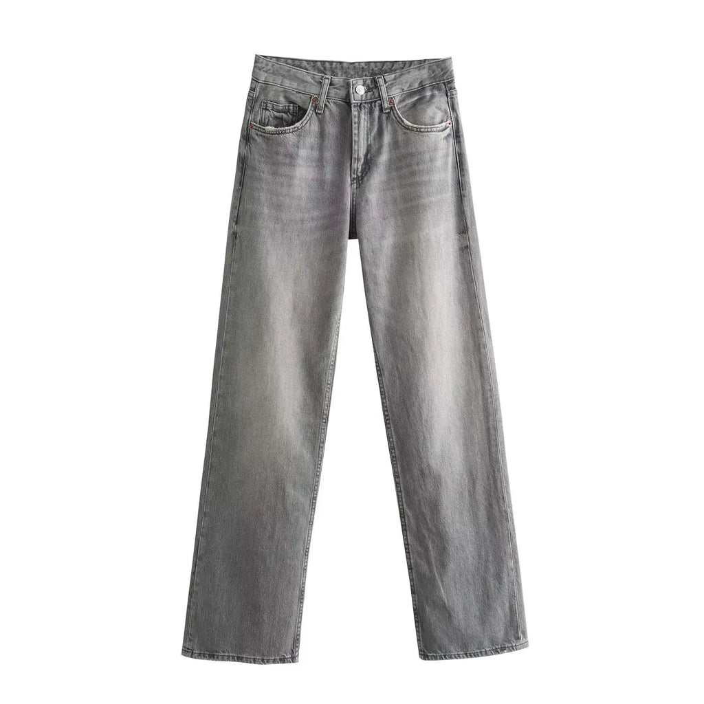 Maxdutti British fFashion Street Distressed Jeans Boyfriend Style Pants Girls Retro Loose Casual Jeans For Women Harem Denim