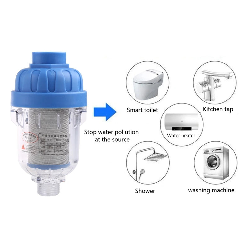 Universal Water heater Pre-Filter Water Filter Household Anti-scaling Purifier Shower Washing Machine Filter Tap Strainer