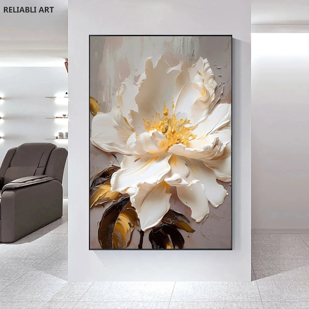 Modern Light Luxury Living Room Decor, Abstract Flower Art Posters,Home Decoration, Prints Canvas Wall Picture,Unframed