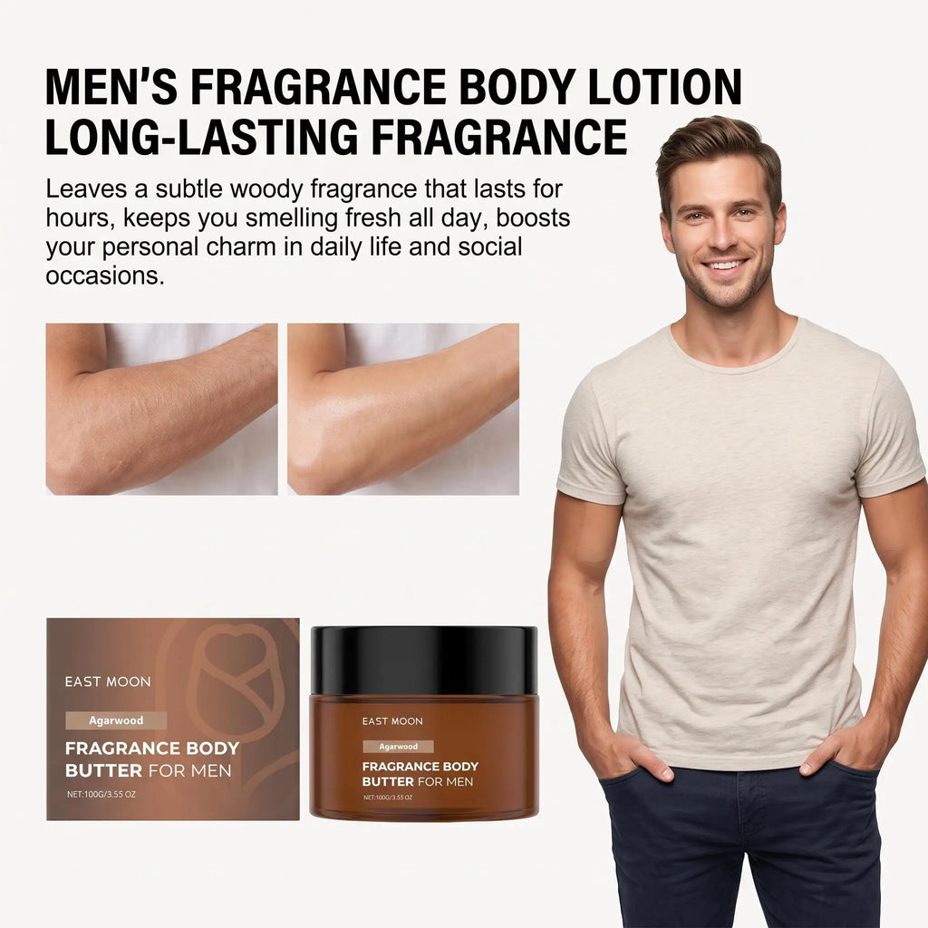Men Pheromone Body Cream Agarwood Fragrance Skin Body Cream Long Lasting Hydrate Improve Male Rough Skin Boost Confident Charm