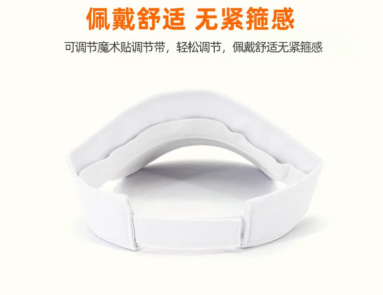 Solid Color Blank Sports Sun Hat Lightweight Breathable Adjustable Empty Top Visor for Golf Running Cycling Beach Summer Outdoo