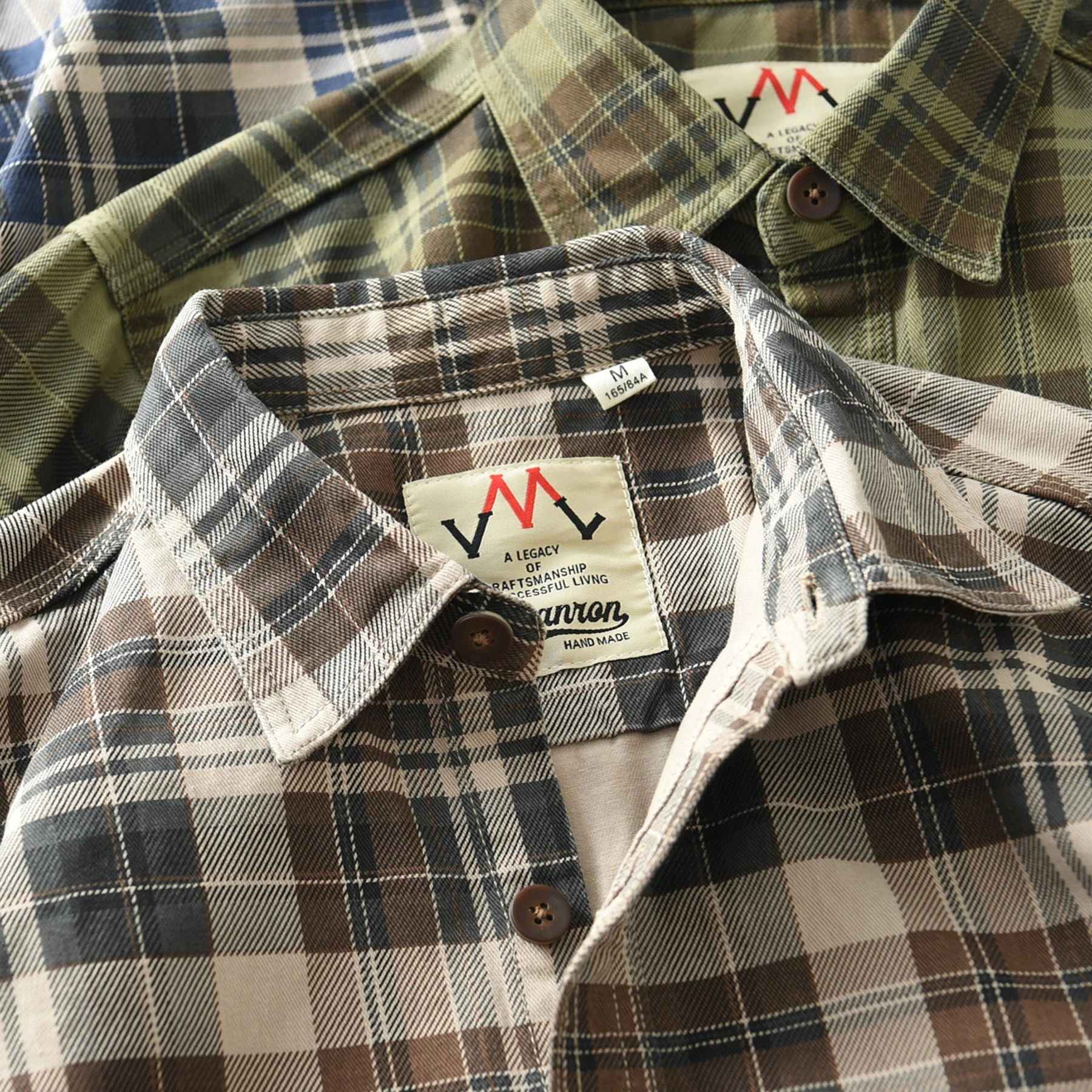 100% cotton vintage wash plaid shirt Men's spring and autumn casual long-sleeved shirt jacket