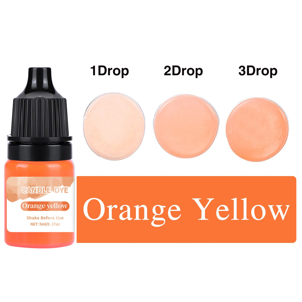 5ml/Bottle Candle Wax Pigment Colorant Non-Toxic Soy Candle Wax Pigment Liquid Dye Soy Wax DIY Soap Dyes Candle Making Supplies