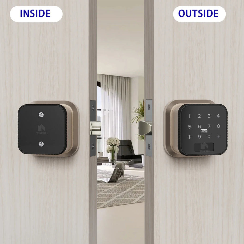 WINFREE Smart Lock Fingerprint Door Lock Passcode Card Key TTLock Bluetooth Keyless Entry for Home Office