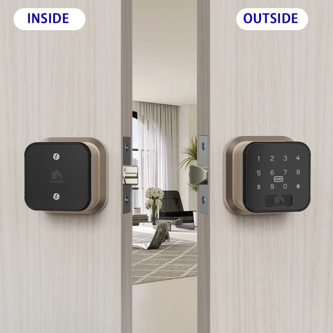 WINFREE Smart Lock Fingerprint Door Lock Passcode Card Key TTLock Bluetooth Keyless Entry for Home Office