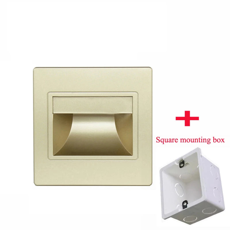 LED Step Light 1.5w Indoor Stair Lamp Wall Corner Night Lights Square Staircase Lamps For Villa Hotel Pathway Lobby Stairway