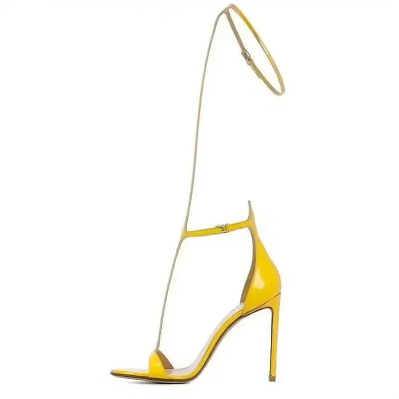 2026 Sexy T-Strap Summer Women’s Sandals Gold Heel Sandales Female Thin High Heels 10cm 12cm High Heel Sandals 44