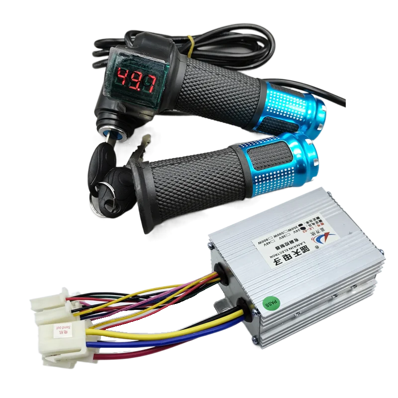 Electric Bike Bicycle Scooter Accessories Motor Brushed Controller & Throttle Twist Grip 12V 24V 36V 48V 250W 350W 500W 1000W
