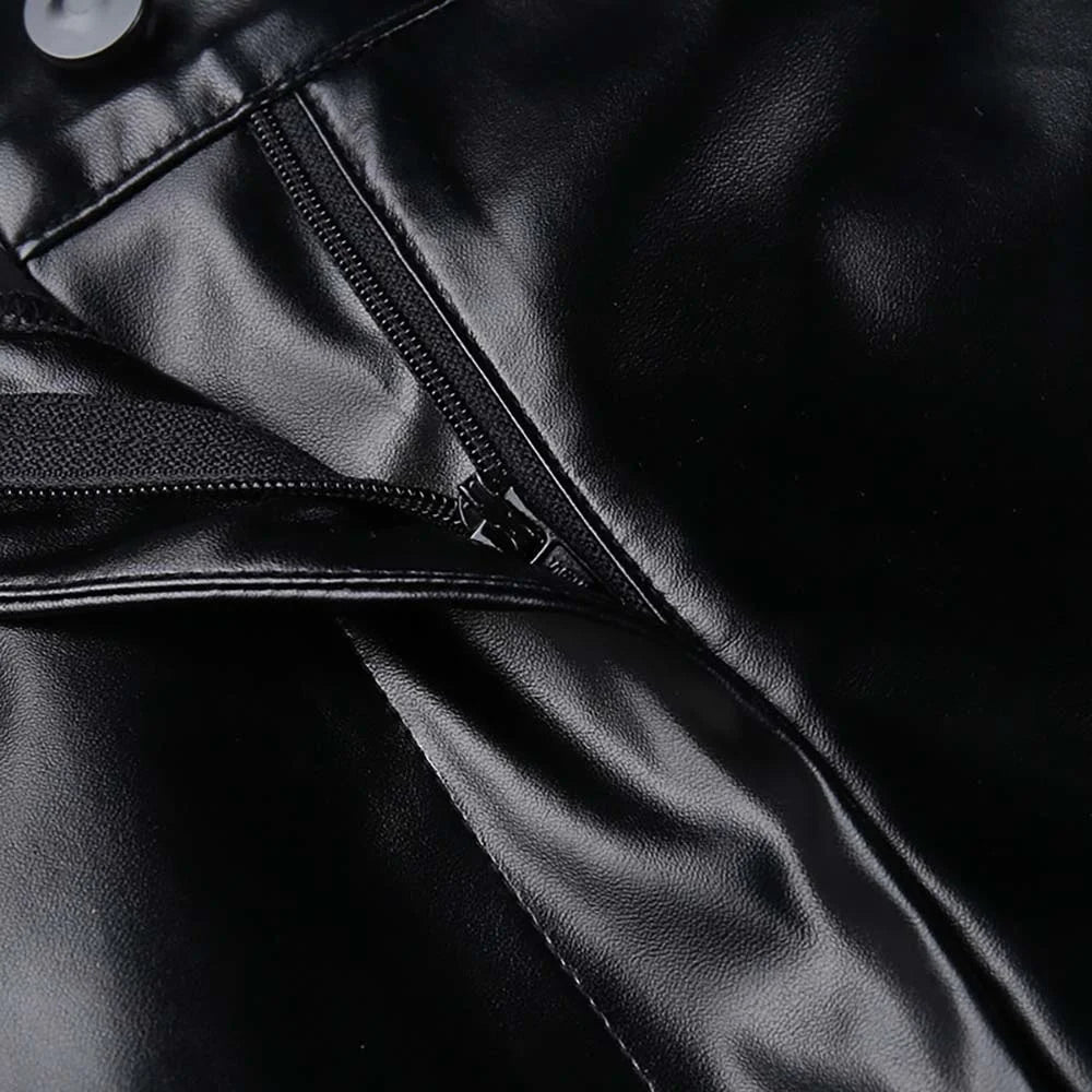 Sexy Black PU Casual Fashion Summer Shorts Women Clothing Goth Faux Leather High Waisted Womens Shorts Y2K Hot Woman Short Pants