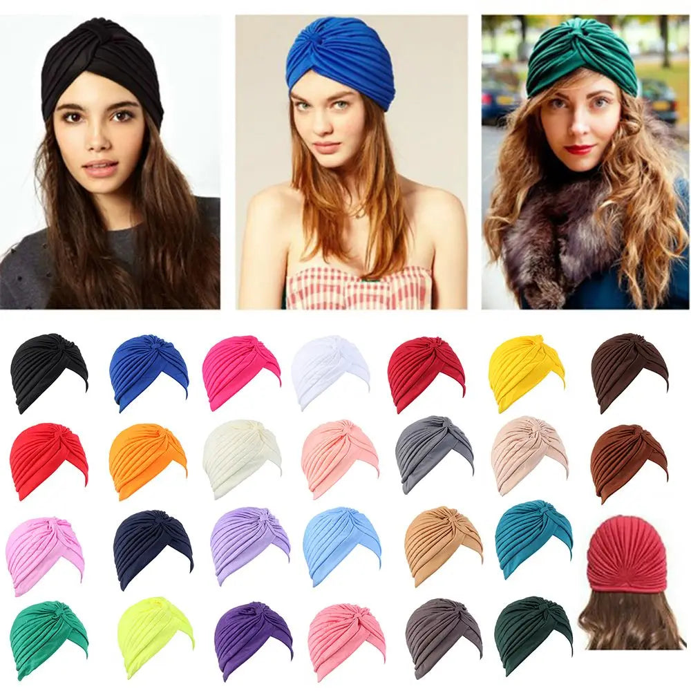 Women Head Wrap Ladies Head Cover Stretchy Turban Muslim Hat Bandana Scarf Hair Loss Chemo Cap Headwear