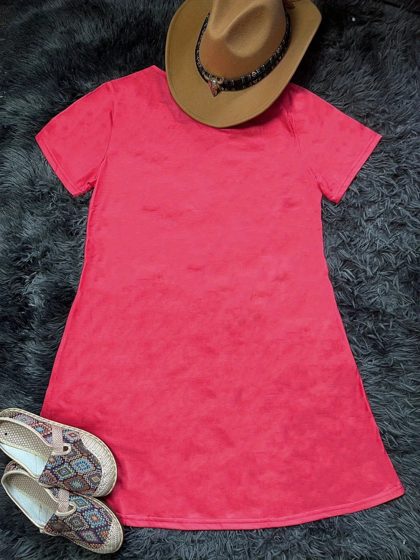 Women's Western ethnic retro print dress V-neck short-sleeved dress for women