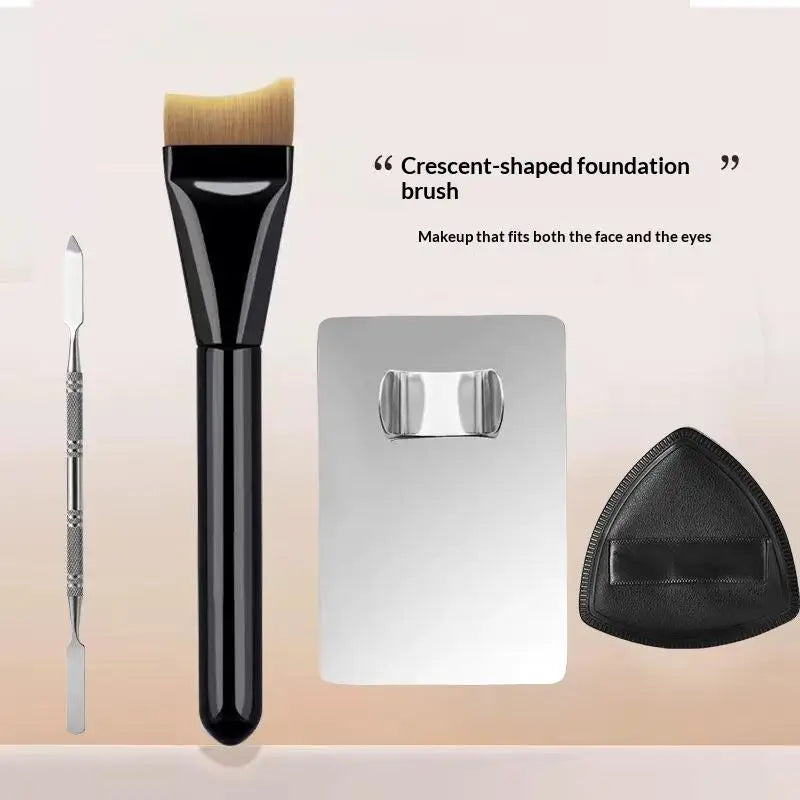 Makeup Foundation Brush Mixing Palette Stainless Steel Foundation Lipstick Eye Shadow Mixer Palette With Spatula MakeUp Set