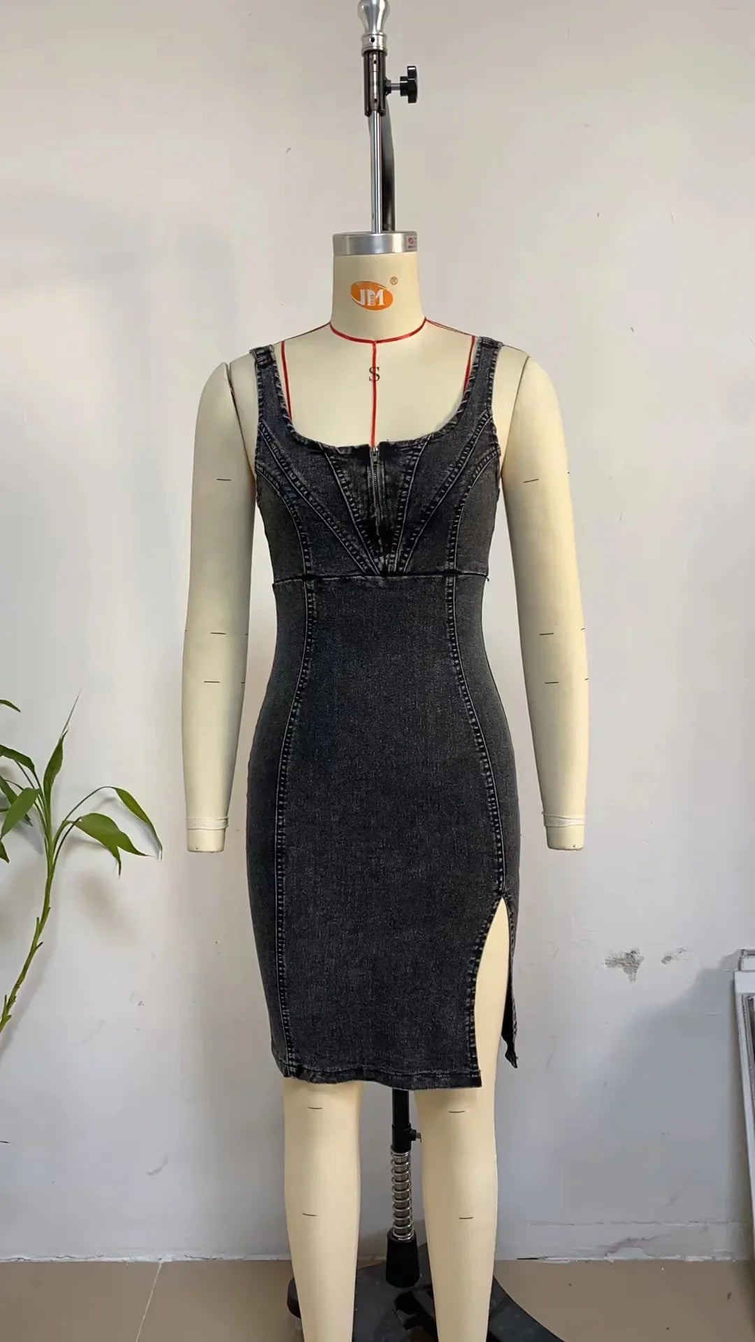 Sundress Women Denim Sheath Dresses Sexy Streetwear Sleeveless Distressed Backless Zipper Slip Dress 2025 Summer Vestidos