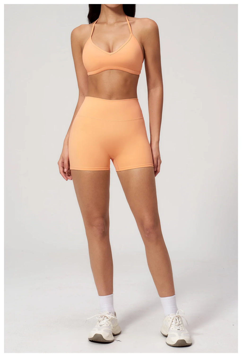 2 Pieces Yoga Set Women Tracksuit Backless Halter Tops High Waist Shorts Gym Suits Fitness Sportswear Workout Sets Athletic Wear