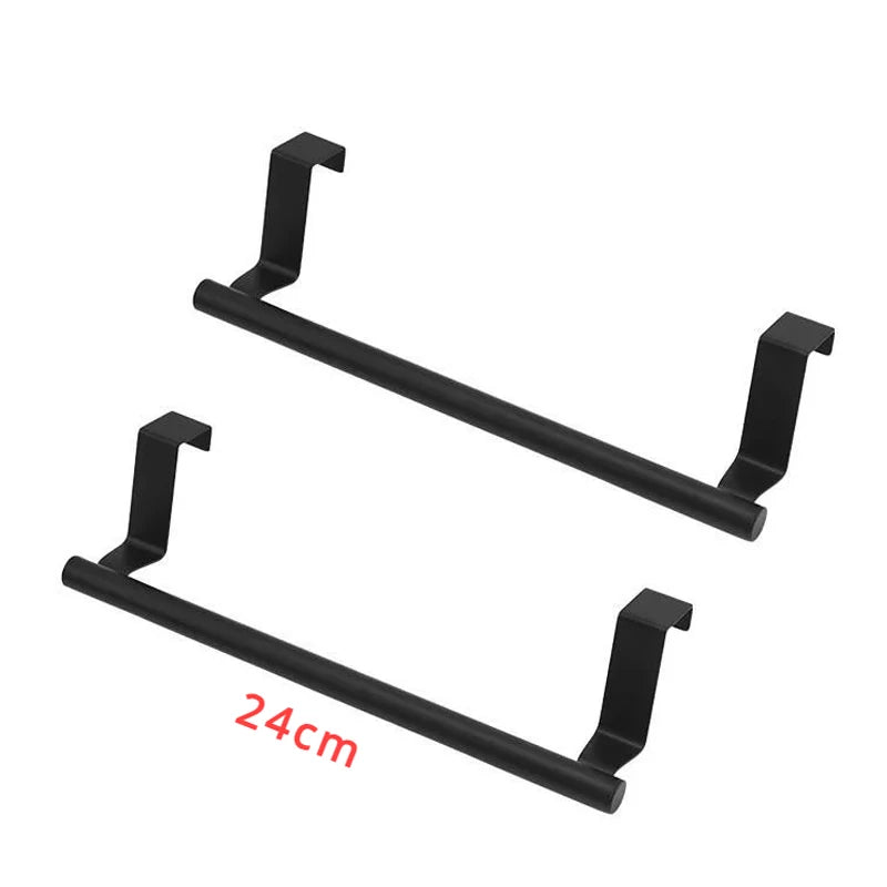 Towel Rod Over Cabinet Towel Rack Storage Organizer Bathroom Door Hanging Towel Rack Kitchen Cabinet Punch-free Rag Hanger