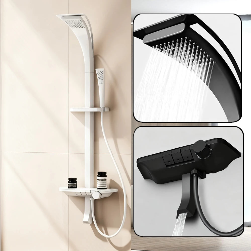High Quality Modern Showers System Rainfall Brass Mixer Bathroom Faucet Shower Set Bathtub Smart Thermostatic Rain Shower Column