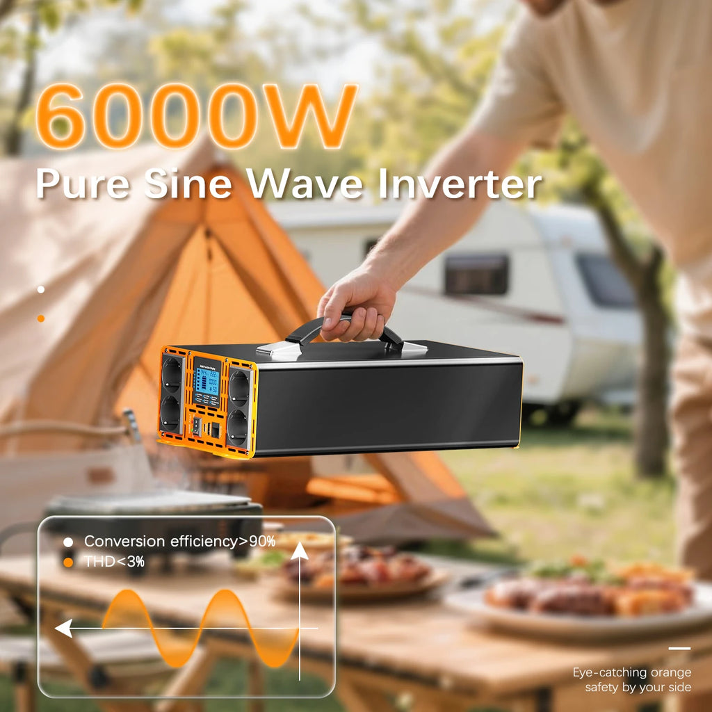 Pure Sine Wave Inverter 12V/24V to 220V 3000W-7000W for RV Caravan Solar Home – CE Certified