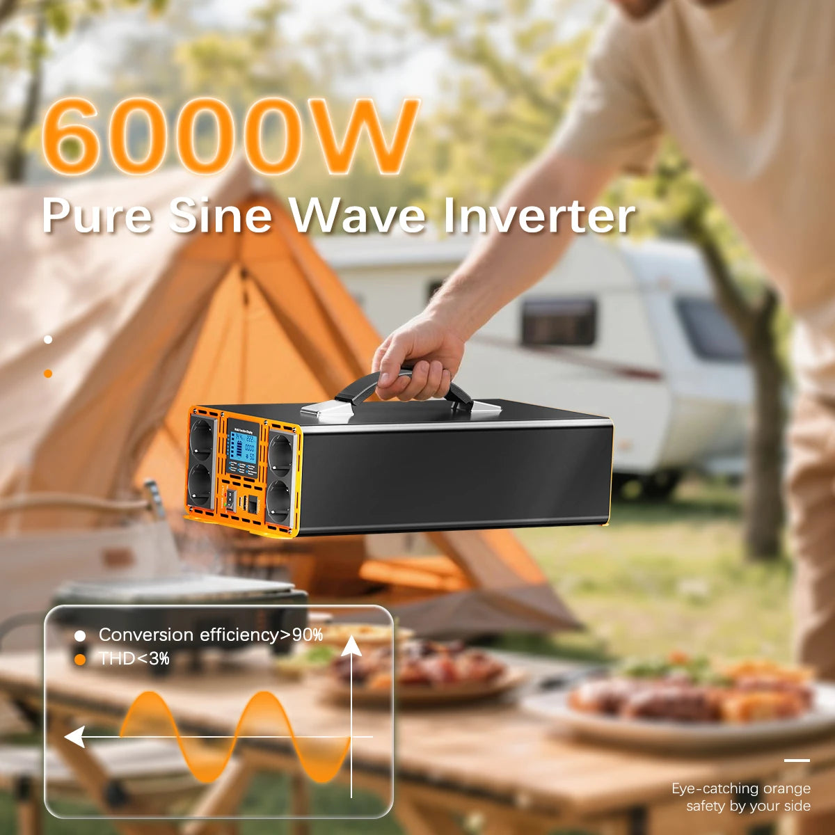 Pure Sine Wave Inverter 12V/24V to 220V 3000W-7000W for RV Caravan Solar Home – CE Certified