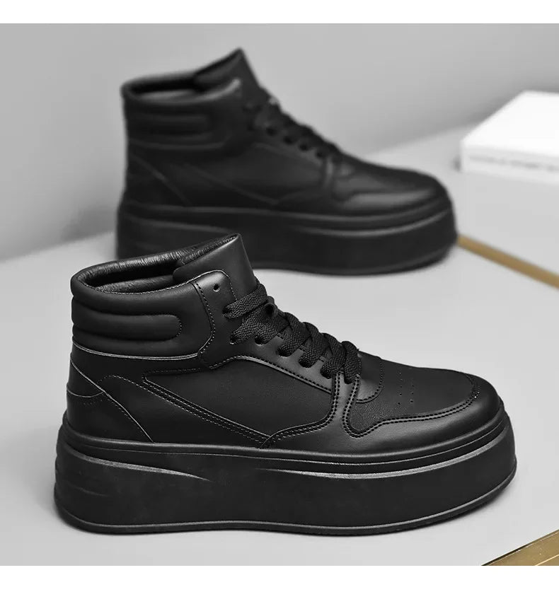 Men Casual Sneakers Platform Ankle Boots High-top Thick Bottom Sneakers Male Outdoor Basketball Shoes Sport Trainers 2025