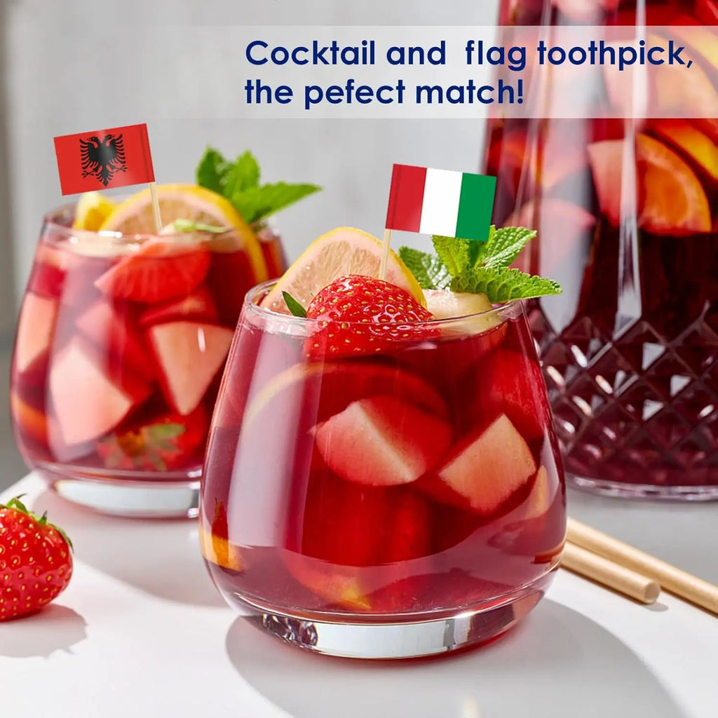 100 Pcs 10 Countries Toothpick Flags, Mini Flag Cupcake Toppers,Different Countries Flags Cocktail Picks for Party Decorations