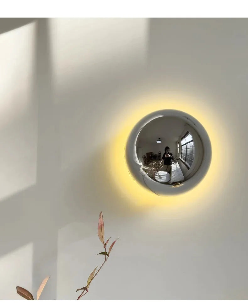 Medieval Bauhaus Chrome Wall Lamps Plated Semicircular Mushroom Lamp Danish Designer Living RoomBedroom Bedside Wall Lights