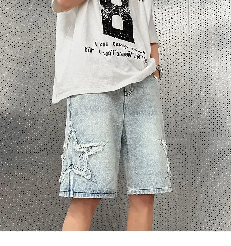 Denim Shorts Men's Summer Thin Wash Retro Yellow Mud Pants American High Street Casual Five-point Pants