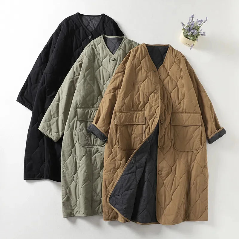 Lightweight Down cotton Jacket For women's clothing Autumn Winter 2026 New Casual Loose Thick Warm Coats Female Long Overcoat