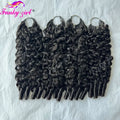12A Burmese Curly Feather Crochet Human Hair Knotless Pre-Separated Natural Black Lightweight Reusable Crochet Hair Extensions