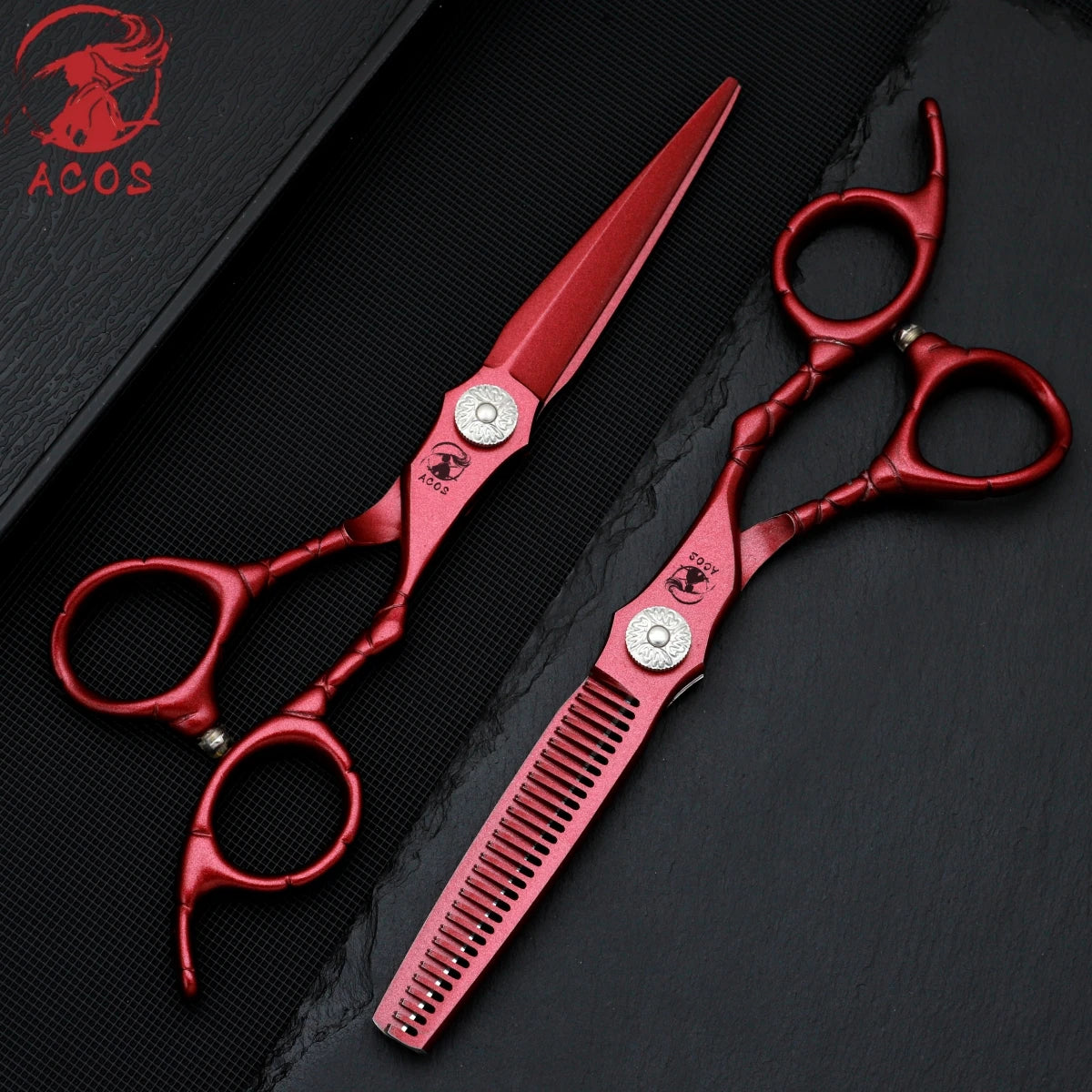 ACOS Professional Barbershop Scissors Set 440C Steel 6-inch Hair Thinning Clippers for Household Barber Tools