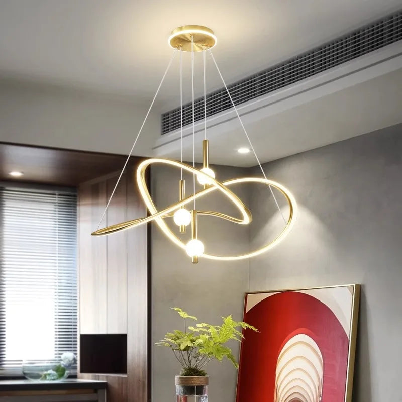 Modern Home Decor LED Pendant Light For Living Room Dining Room Indoor Lighting Dimmable With Remote Control