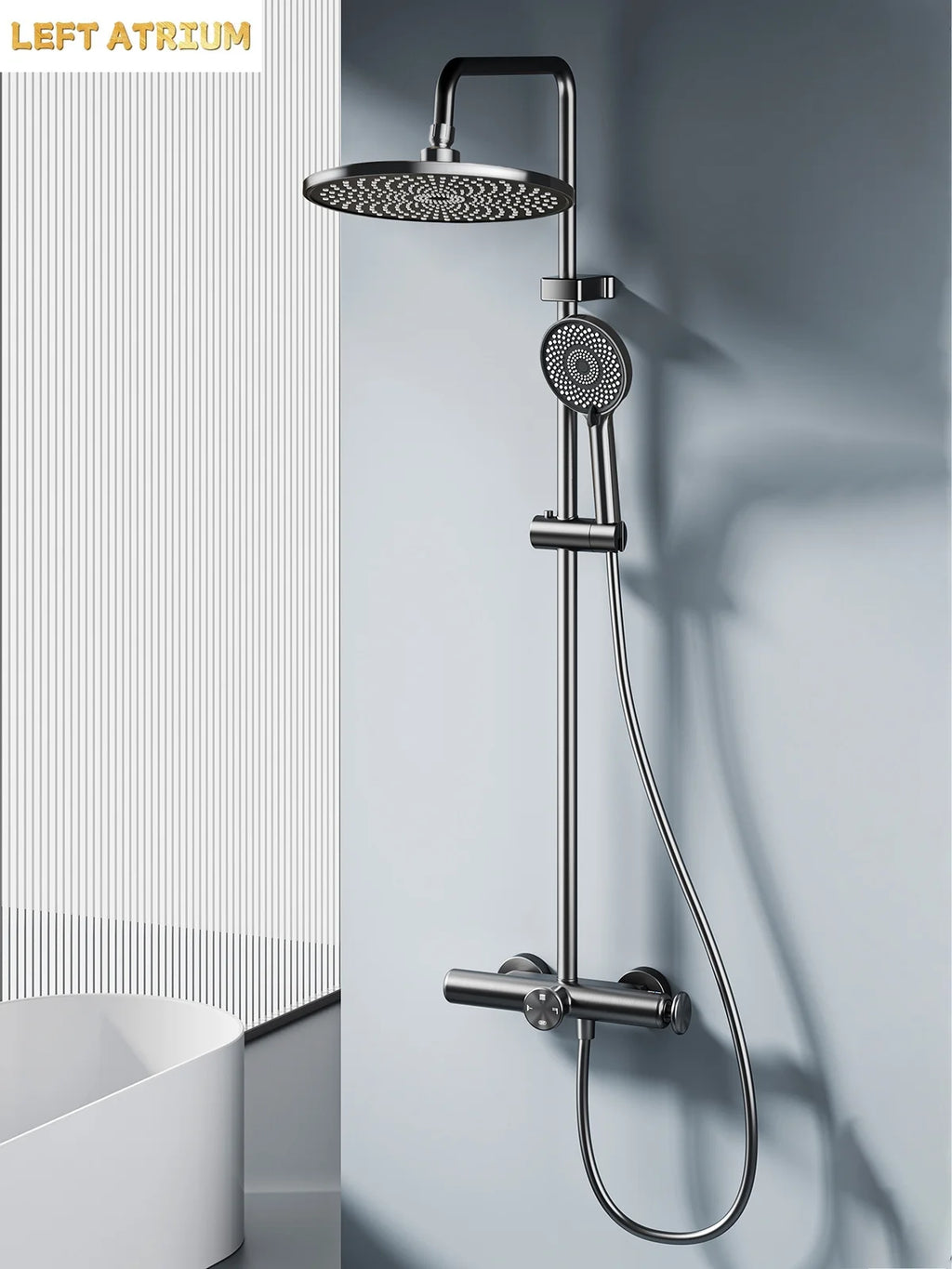 Four Outlet Shower Set Bathroom Luxury Shower System Hot Cold Mixer Valve Shower Faucet Full Set Bathtub Tap Shower Head