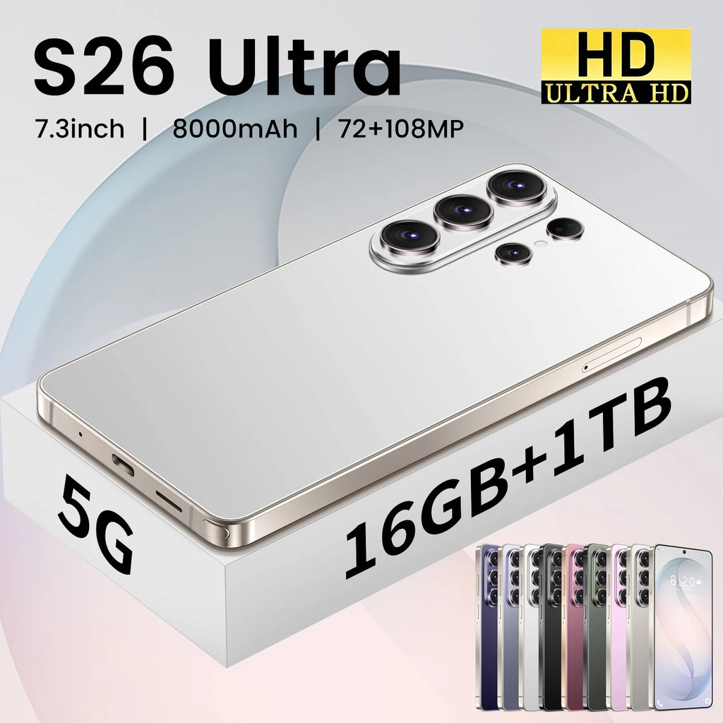 2026 NEW Global Version S26 Ultra 4G 5G Dual Card Dual Standby System Original Intelligent 7.3inch 8000mAh Battery Arrival