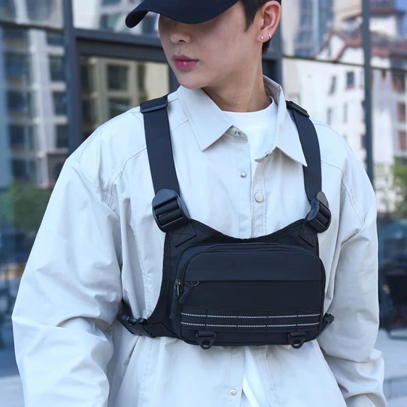 Outdoor Sport Chest Bag Unisex Cycling Bag Hiking Marathon Chest Rig Bag Lightweight Running Vest Backpack Travel Storage Pocket