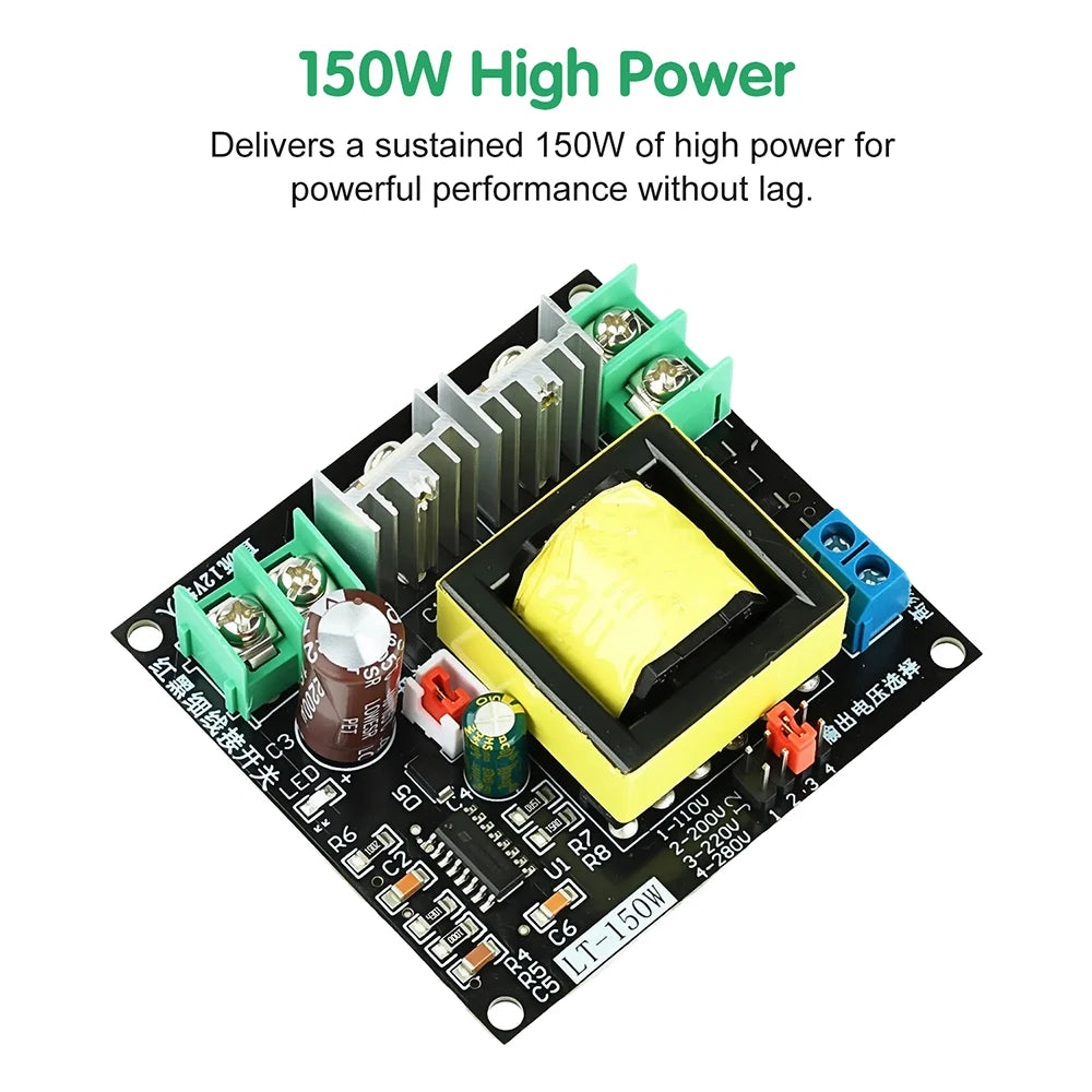 Inverter DC 12V to 110V 200V 220V 280V 150W DC-AC Module Inverse Converter Booster Module Voltage Power Regulator Power Supply