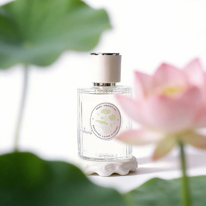 Fresh Lotus Perfume Long-Lasting Floral-Woody Scent with Eastern Serenity Aroma of Lotus Jasmine And Cedar for Women 50ML