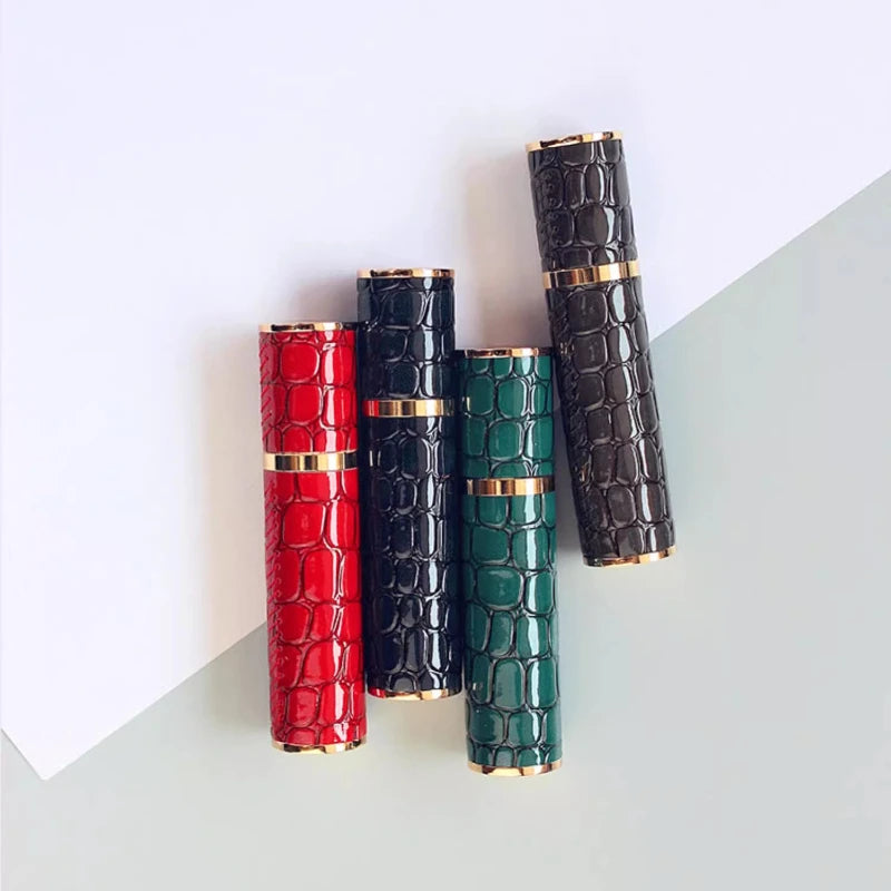 10ML Luxury Crocodile Leather Perfume Bottle Refillable Perfume Atomizer for Travel Spray Bottle with Mist Fragrance Container