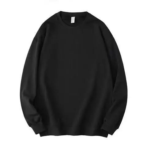 Winter 380g Thicken Warm Undershirt Casual Unisex 100%Cotton T-Shirt Loose Fit and Casual Brushed Fleece Pure Color Sweatshirt