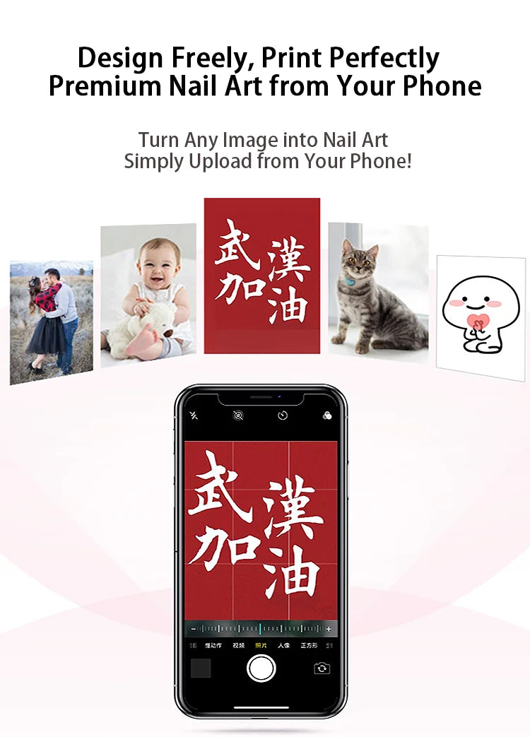 Nail Art Printer Portable 3D Nail Painting Machine, Massive Design, Mobile App Control DIY Nail Printer, Suitable for Family SA